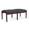 Lesro Lenox Wood 2 Seat Bench Wood Frame, Mahogany, RS Night Sky Upholstery LW2001 - alternate 2
